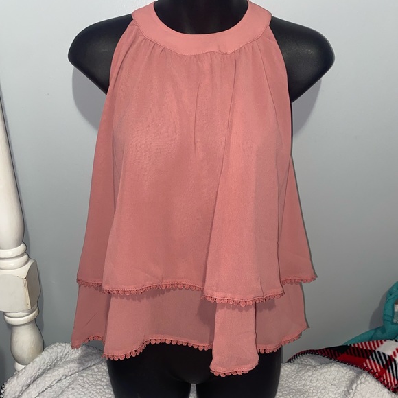 Shein solid tiered halter top - Picture 2 of 4